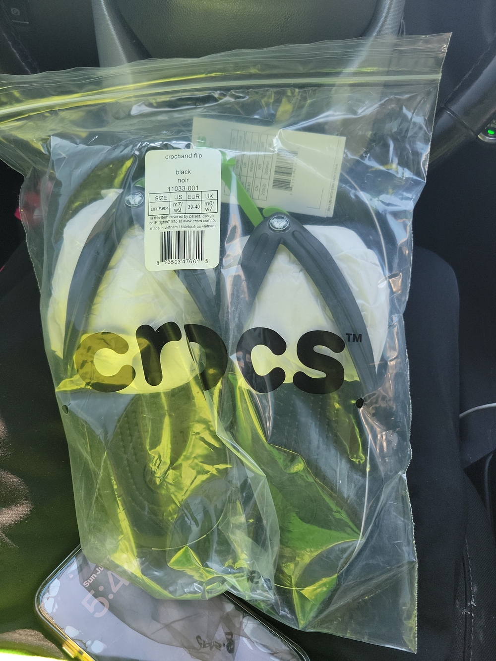CROCS Black and White Flip Flop Sandals